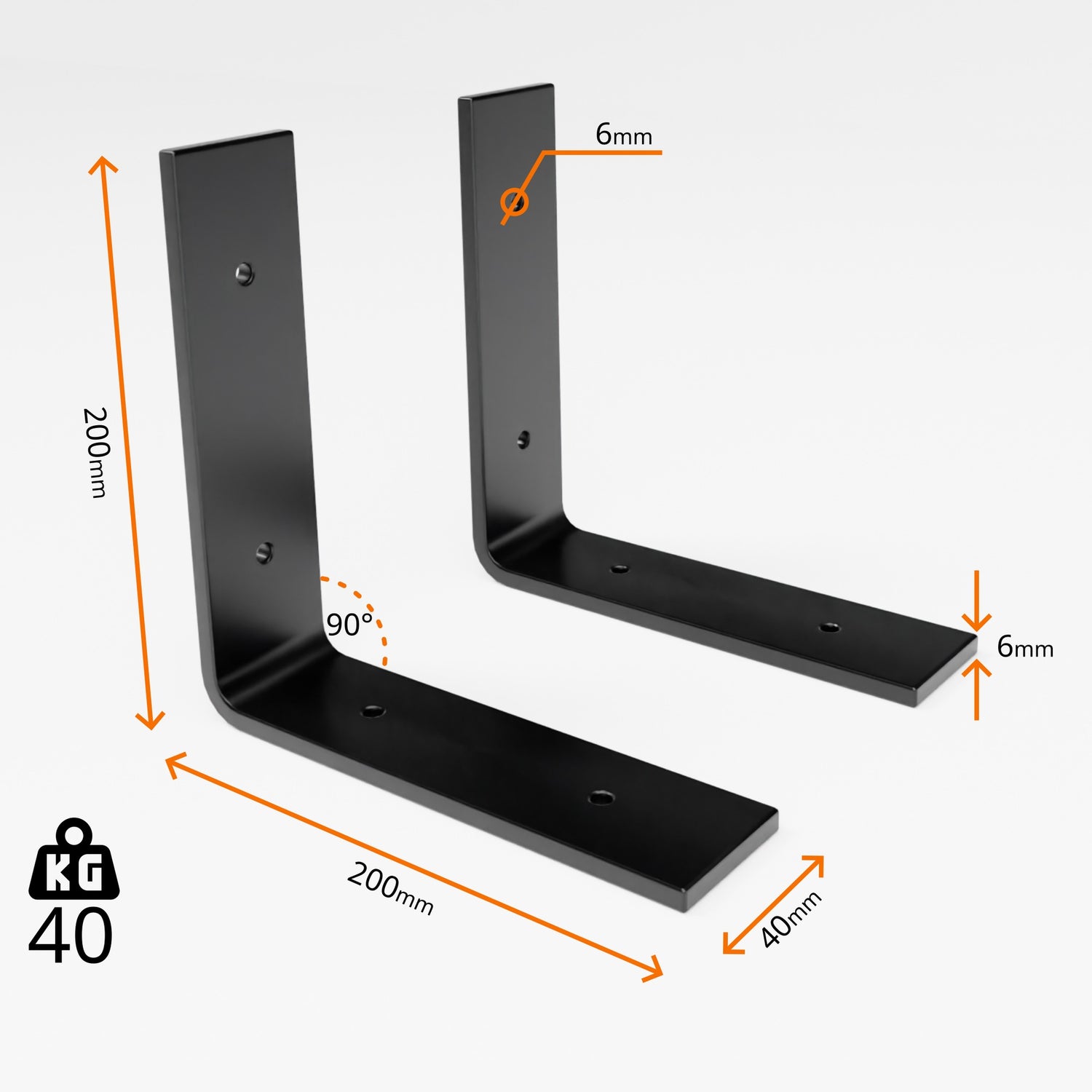22,5 x 3,5 cm rustikales Massivholzregal und vertikale Halterungen - Regale im Industriestil 9 x 1,4 Zoll