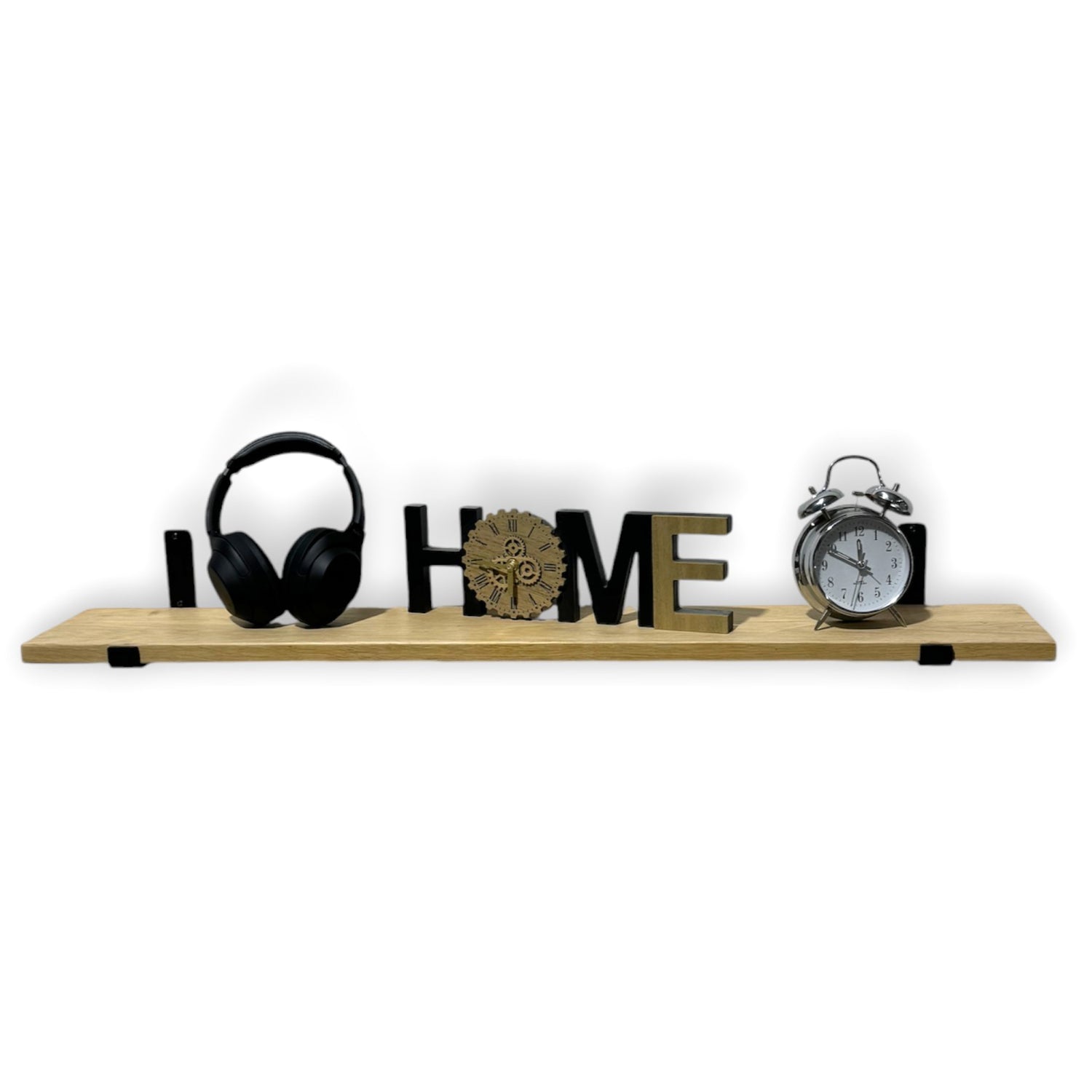 Oak Wooden Shelf Wall-Mounted Floating Rustic, 22mm with UP Brackets