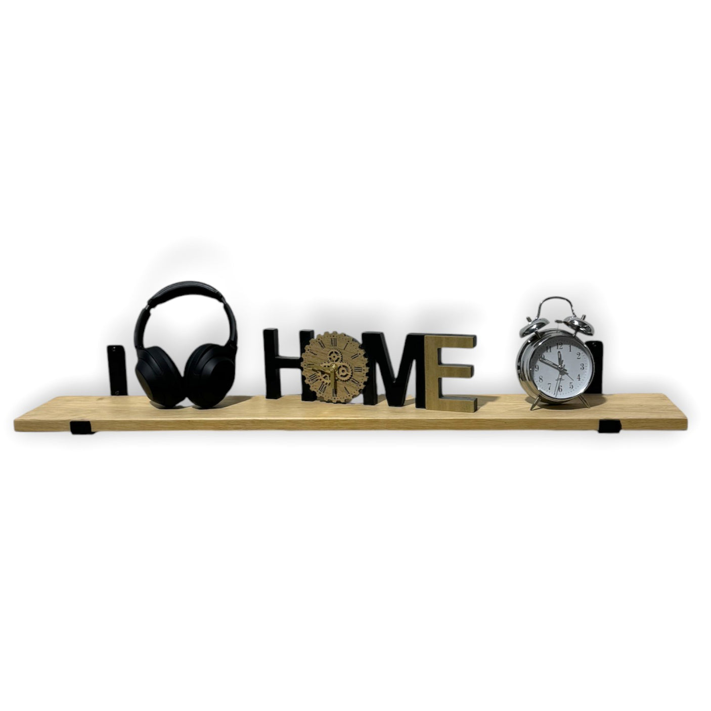 Oak Wooden Shelf Wall-Mounted Floating Rustic, 22mm with UP Brackets