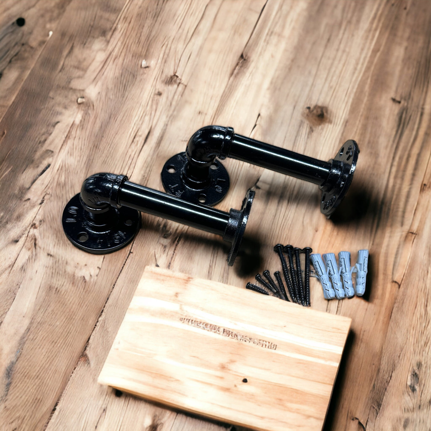Supports pour étagères et tuyaux en bois massif rustique 22,5 x 3,5 cm - étagères de style industriel 9 x 1,4"