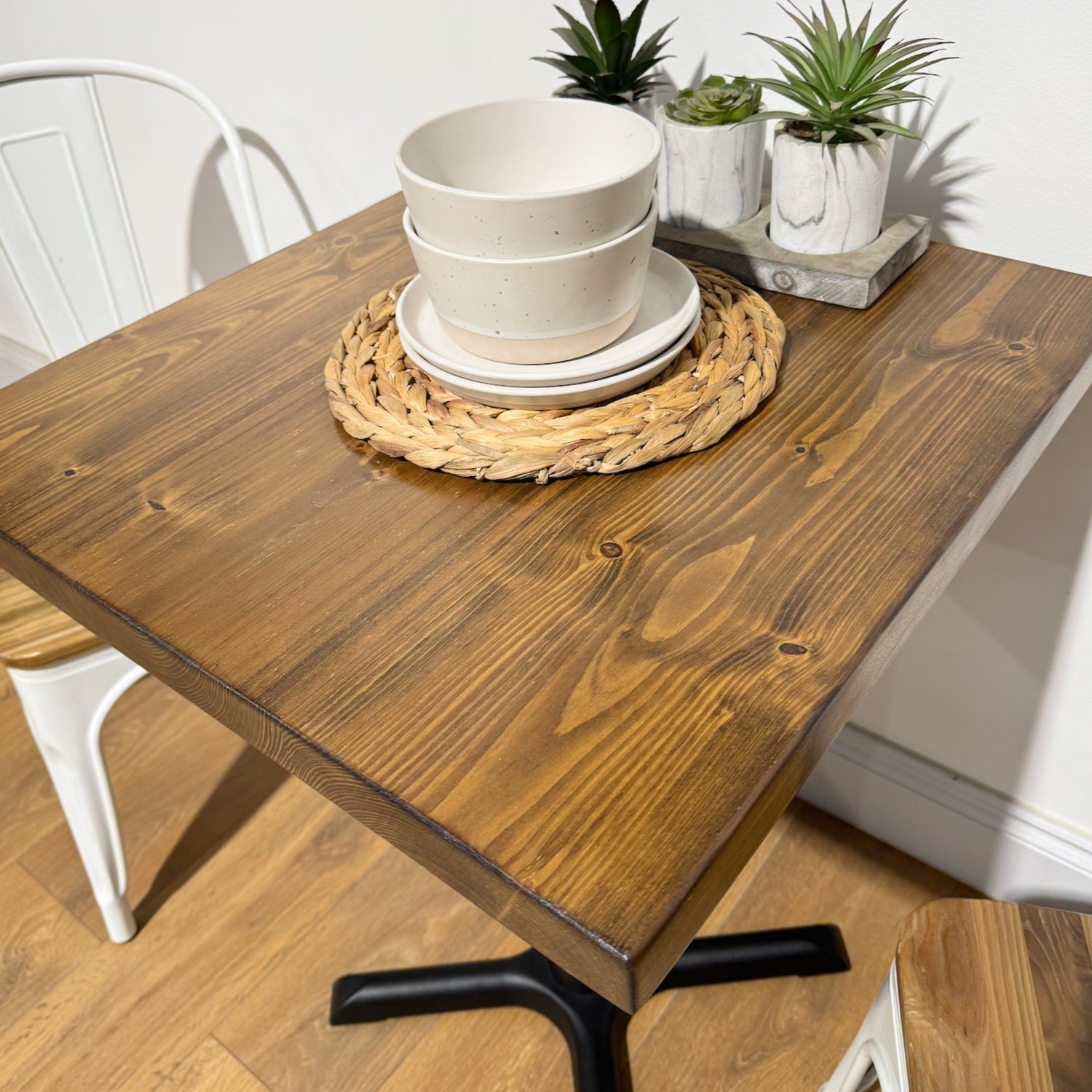 Mesa de bar alta com 4 lugares, café da manhã, estilo rústico, cozinha artesanal, café, Poseur BS03