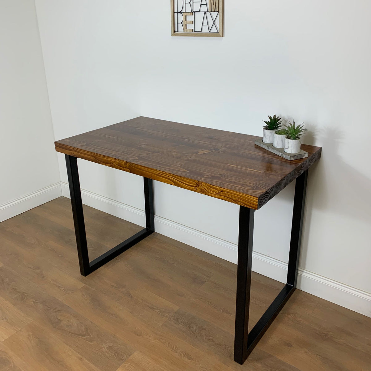 Industrial Retro Rectangular Bar Table Natural Pub Breakfast Table 120