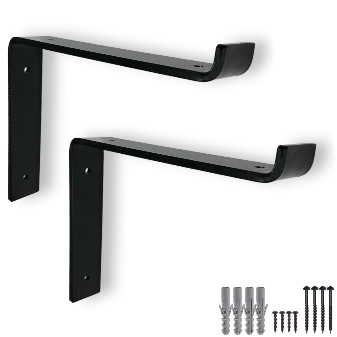 Scaffold Board Shelf Brackets, Rustic Wall Bracket Heavy Duty Industrial Support (225mm Down)