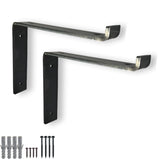 Scaffold Board Shelf Brackets, Rustic Wall Bracket Heavy Duty Industrial Support (225mm Down)