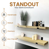 Rustic Shelves | Wall-Mounted Wooden Board With Lipped UP Brackets, 22cm Depth