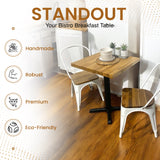 OAK Bistro Table | Rustic Square Poseur for Bar Breakfast | BS03