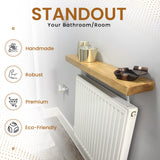 NO Drill Radiator Shelf | Rustic Slim Narrow Shelf for Hallway | Chunky Wood