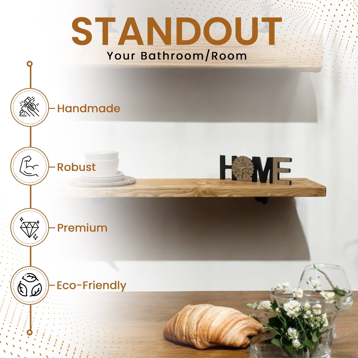 Barra de desayuno rústica / Estante de cocina de 30 cm de profundidad / Mesa de café / Mesa de café Pub Bistro / Estante de pasillo BT02