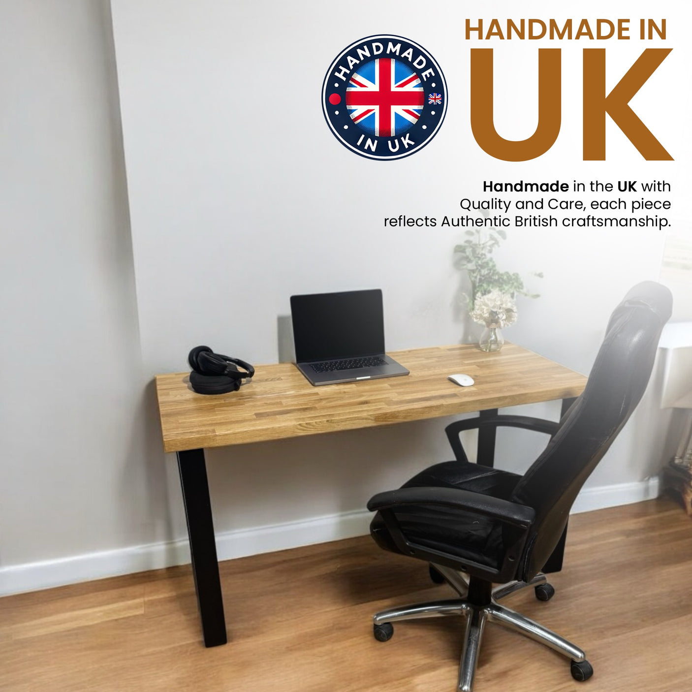 OAK Office Desk | Rustic Square Legs OT02