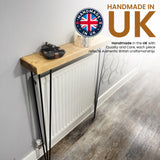 Radiator Shelf | Rustic Slim Narrow Shelf for Hallway | Console With Hairpin Legs