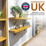 Rustic Shelves | Wall-Mounted Wooden Board With Hairpin Brackets, 22cm Depth