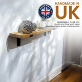 Oak Wooden Shelf Wall-Mounted Floating Rustic, 22mm with Down Brackets