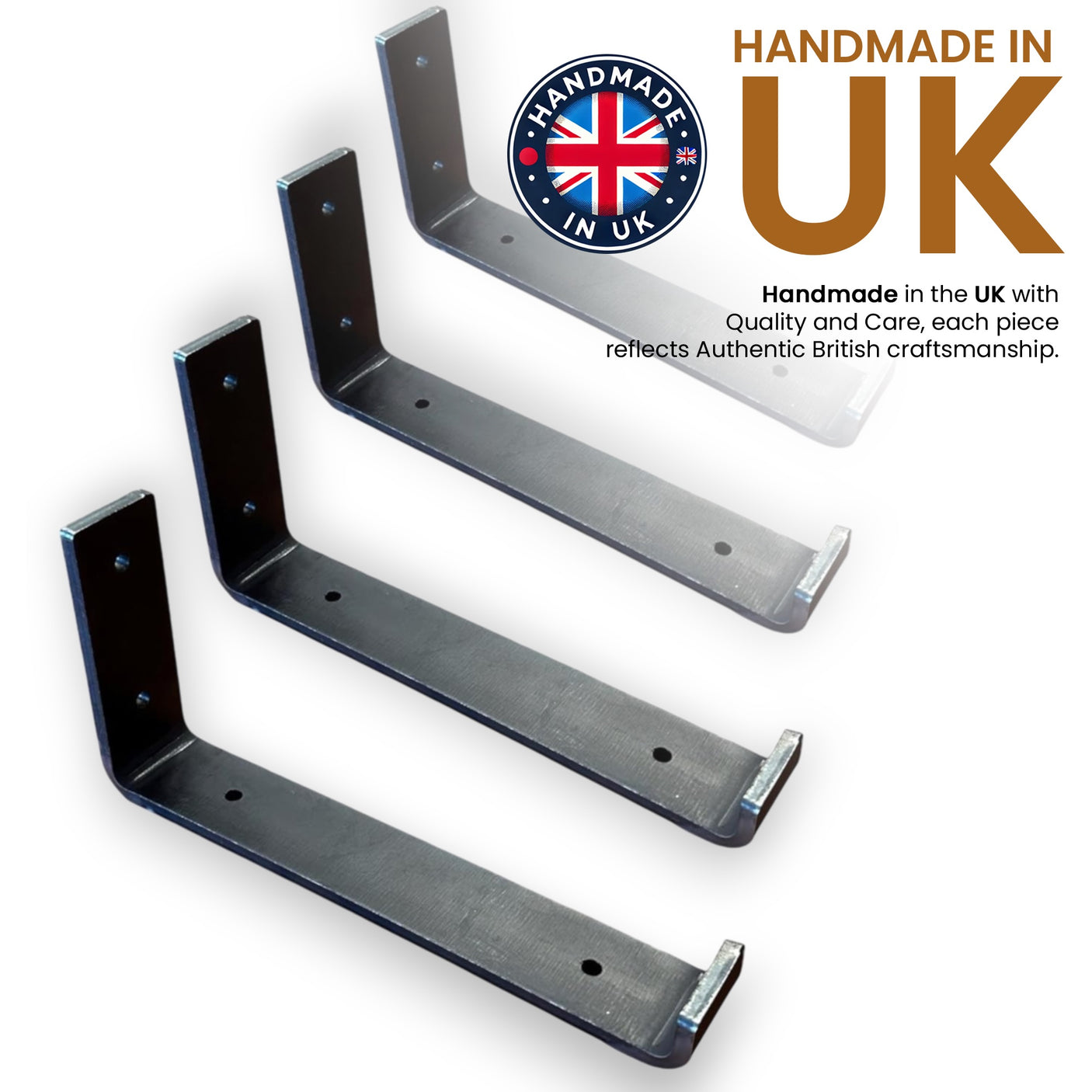 Scaffold Board Shelf Brackets, Rustic Wall Bracket Heavy Duty Industrial Support (225mm UP)