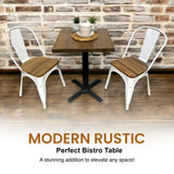 Rustic Bistro Table | Square Poseur Seater for Bar Breakfast | BS02