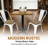 OAK Bistro Table | Rustic Square Poseur for Bar Breakfast | BS03