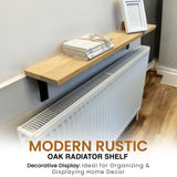 Oak Radiator Shelf | Solid Oak Slim Wall Shelf for Hallway & Fireplace