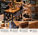 BS12 Signature Solid Wood Breakfast Bar Table – 70mm Thick Top, Heavy-Duty Steel Frame, Handcrafted in Yorkshire