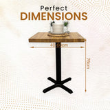 OAK Bistro Table | Rustic Square Poseur for Bar Breakfast | BS03