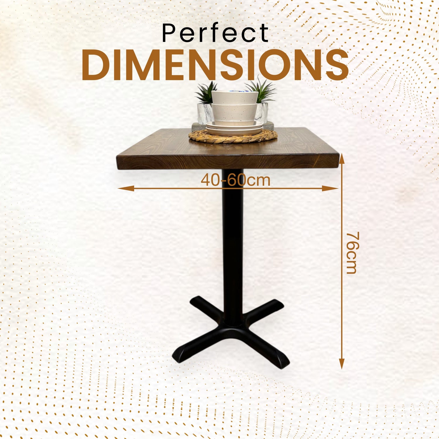 Mesa de bar alta de 4 plazas Desayuno Estilo rústico industrial Cocina hecha a mano Café Poseur BS03