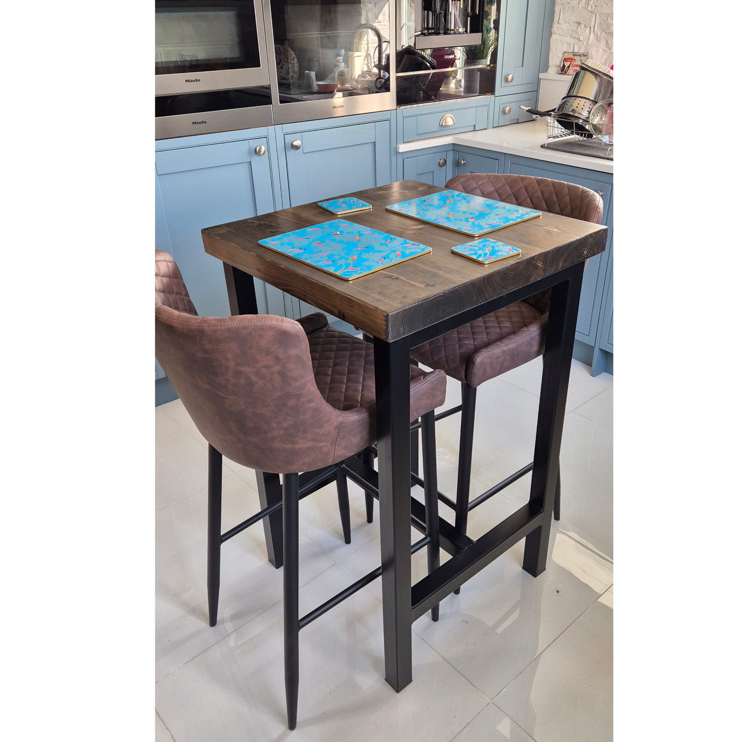 Square Chunky Industrial Bar Table