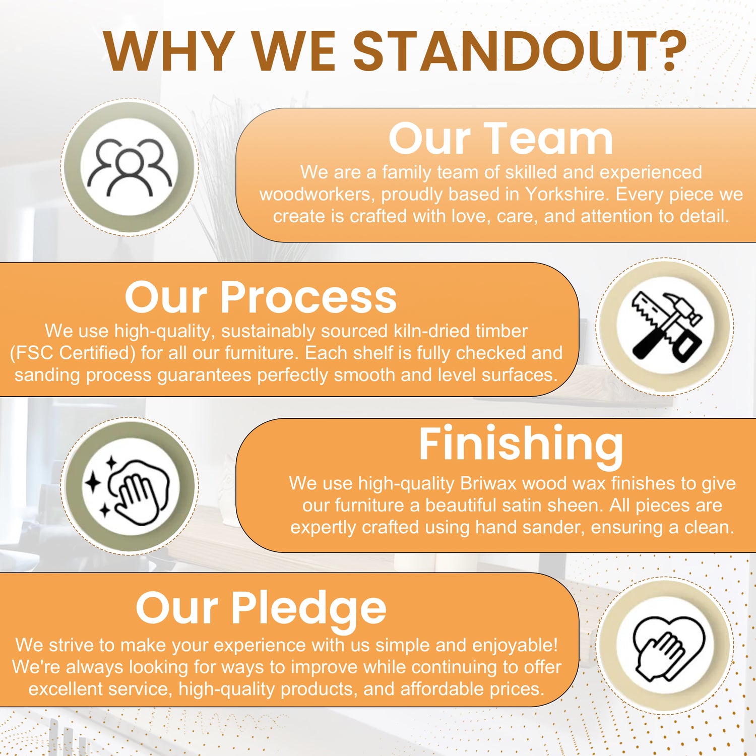 Set of 2 Rustic Shelves | Wall-Mounted Wooden Board With Lipped UP Brackets, 22cm Depth