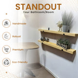 Rustic Shelf | Wall-Mounted Wooden Board With UP Brackets, 15cm Depth