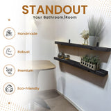 Rustic Shelf | Wall-Mounted Wooden Board With UP Brackets, 15cm Depth