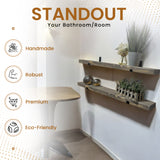 Rustic Shelf | Wall-Mounted Wooden Board With UP Brackets, 15cm Depth