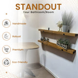 Rustic Shelf | Wall-Mounted Wooden Board With UP Brackets, 15cm Depth