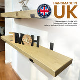 Rustic Shelf | Wall-Mounted Wooden Board With UP Brackets, 22cm Depth