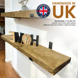 Rustic Shelf | Wall-Mounted Wooden Board With UP Brackets, 22cm Depth