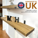 Rustic Shelf | Wall-Mounted Wooden Board With UP Brackets, 22cm Depth