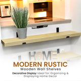 Rustic Shelf | Wall-Mounted Wooden Board With UP Brackets, 22cm Depth