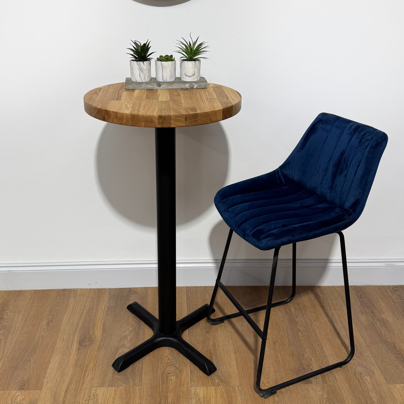 OAK Bistro Table | Round High Tall Poseur Seater for Bar Breakfast | BS04R