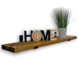 Rustic Shelf | Wall-Mounted Wooden Board With UP Brackets, 22cm Depth