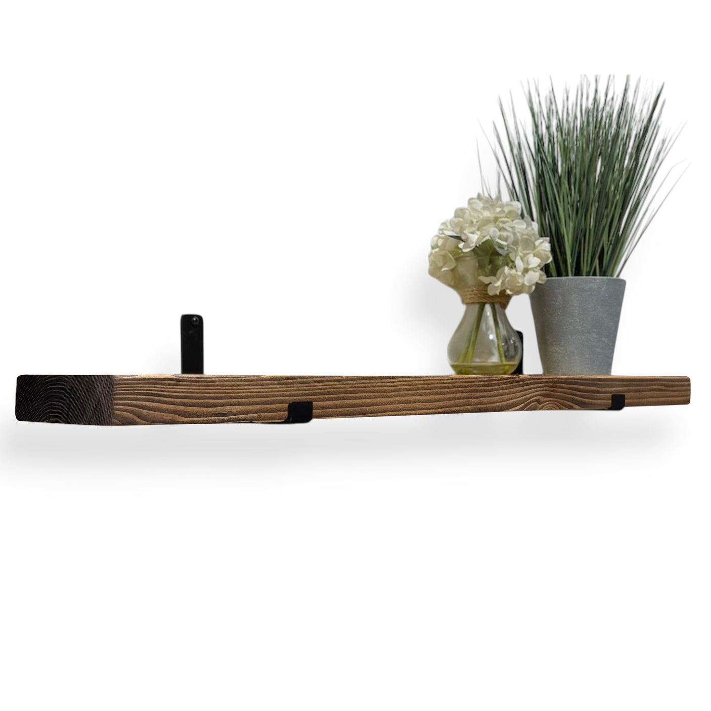 Rustic Shelf | Wall-Mounted Wooden Board With UP Brackets, 15cm Depth