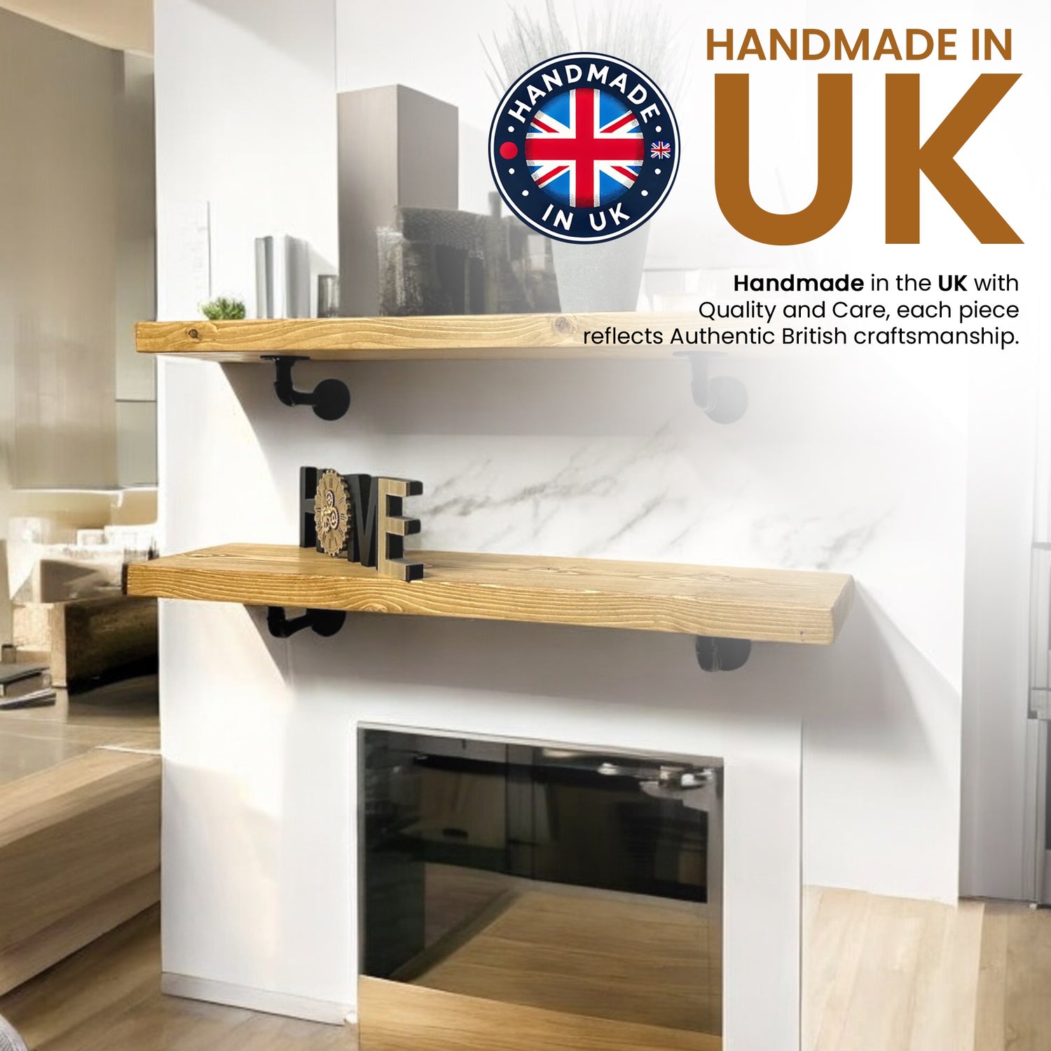 rustic pipe wall shelves