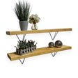 rustic shelves with hairpin brackets