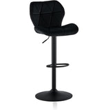 velvet bar stool black