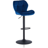 velvet bar stool blue