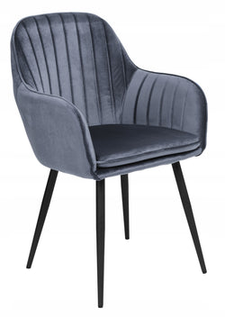 Table Chair Velvet Graphite