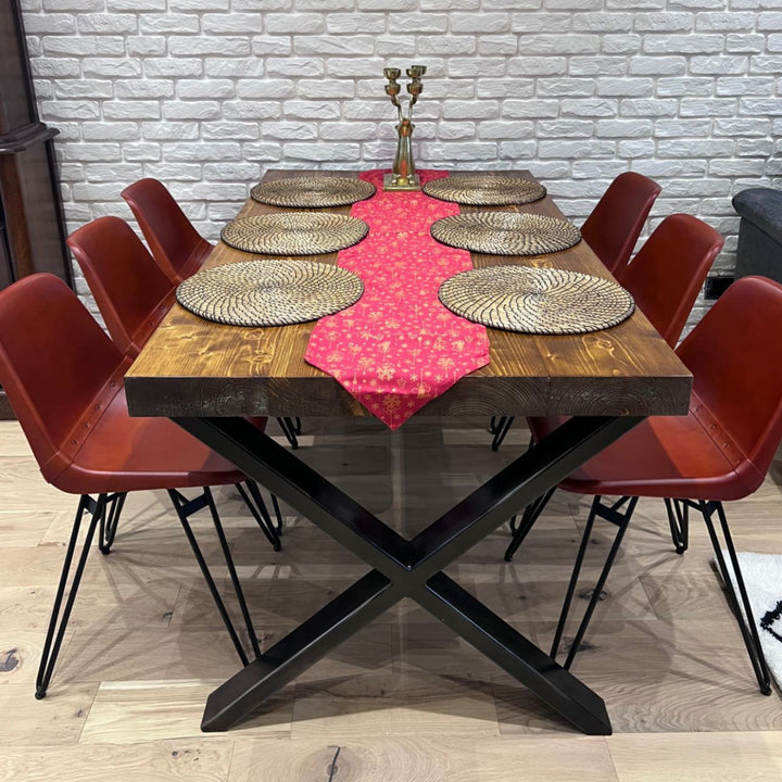 x shape dining table