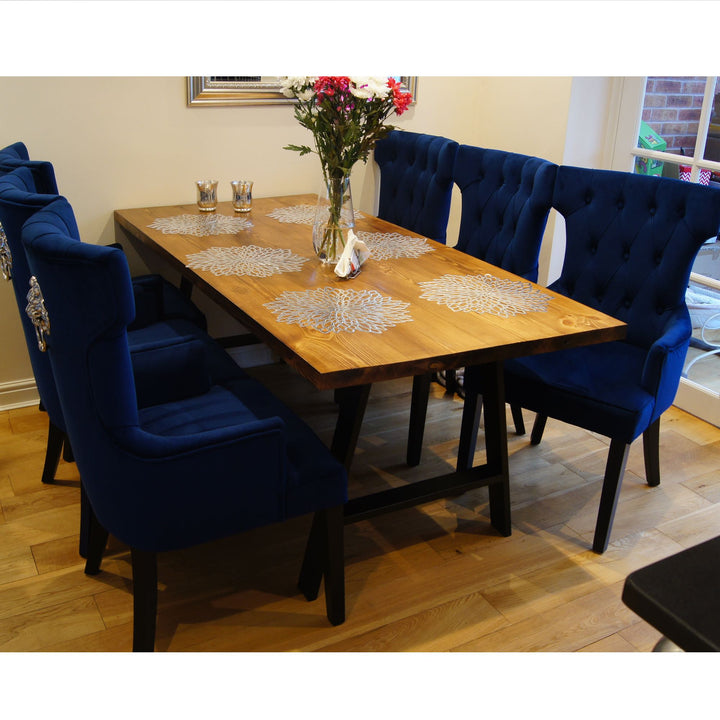 Industrial Solid Oak Chic 8-10 Seater Dining Table - Home Furniture TAB016