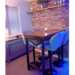 Mesa de jantar de bar estilo industrial | Mesa de Poseur para pequeno almoço | Base de Aço BS20